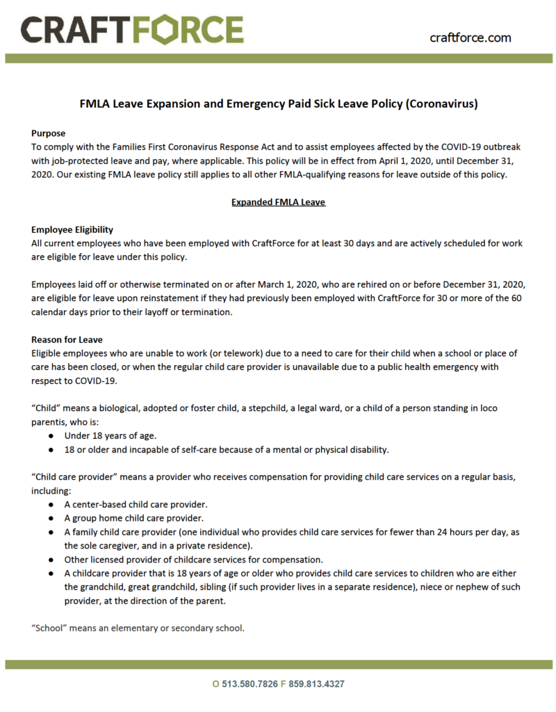 FMLA Leave Expansion Disclosure